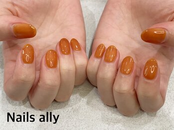 ネイルズアリー 立川店(Nails ally)/べっこう×シアー×オレンジ×冬