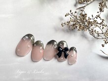 ヴィガー アンド ルックス 白金 目黒(Vigor&Looks)/ガーリー　ラメ　フレンチ