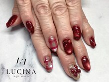 ネイルスタジオ ルキナ(LUCINA)/H-639チェックリボンネイル