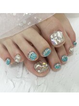 ホヌネイル(honu nail)/埋め尽くし夏フットネイル