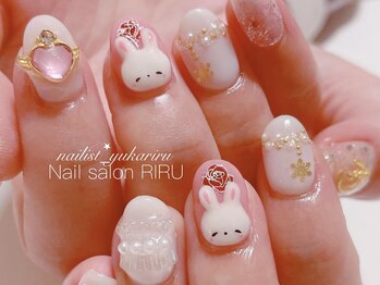 リル(RIRU)/3Dネイル/干支ネイル/うさぎ