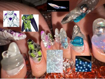 念ネイルの写真/憧れの世界観を指先に。異素材、えもいえぬオリジナルなデザインを施します。