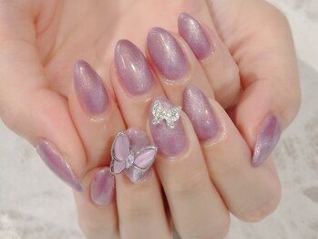 ラルネイル 大宮(Lull. nail)/＋蝶々パーツ追加
