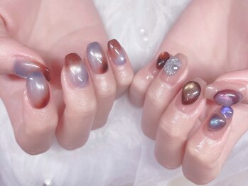 ビルドアップビューティー(Build Up Beauty)/ニュアンスネイル 藍塩カラー