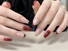 ナユキネイル 渋谷店(NA.YUKI NAIL)/クリスマス/冬ネイル/ボルドー