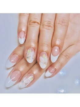 インビテーション(invitation)/ホワイトフラワーネイル☆