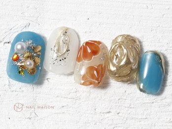 ネイルメゾン 池袋店(NAIL MAISON)/花和柄成人式ブライダル￥10000