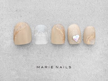 マリー ネイルズ いわきラトブ店(MARIE NAILS)/新規7700円税込 ベージュ 0926d