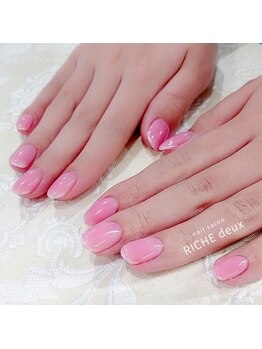春色ピンク細フレンチ