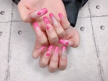 ネイル ビューティーマジック 葛西本店/リップ柄ロングネイル