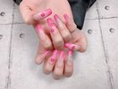 リップ柄ロングネイル
