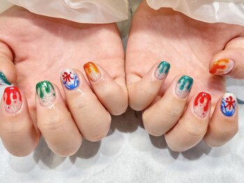 クォーターリゾートネイル(QUARTER RESORT nail)/かき氷ネイル☆