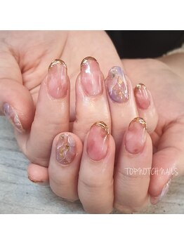 トップノッチネイルズ(TOP NOTCH NAILS)/うっすらマーブルネイル