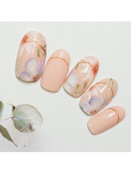 ミラーフレンチフラワーネイル