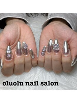 オルオル(OluOlu)/シルバーネイル×リボンネイル