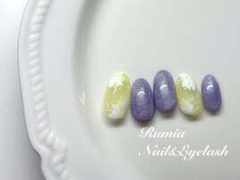 手描きフラワーネイル