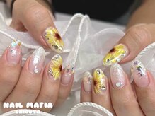 ネイルマフィア 渋谷(NAIL MAFIA)/ひまわり/夏ネイル/手描き/渋谷
