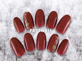 ファストネイル 大阪梅田店(FAST NAIL)/雪の結晶/ボルドー【11566】
