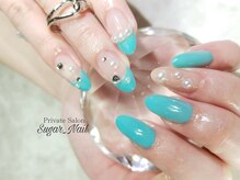 シュガーネイル(sugar nail)/ティファニーブルーネイル