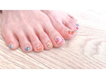 キューシーネイル 川崎(QcNail)/夏のフットネイルに