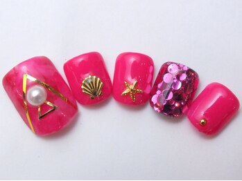 ネイルサロン ドレリッチ 大宮店(drerich)/ピンクキラキラFOOT