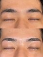 ミレボ 原宿 表参道(Me.rebo) シャープで男らしい印象を与える、ストレート眉デザイン(メンズ)