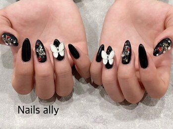 ネイルズアリー 立川店(Nails ally)/成人式×着物×バタフライ×韓国