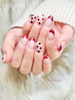 フラミンゴ(flamingo)の写真/【プライベートサロン】大人の可愛さが詰まった指先に◎上品華やかな周りと差がつくデザインに感動♪