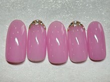 ネイルアンドアイラッシュ ネネ/ピンク ストーンライン ラメ