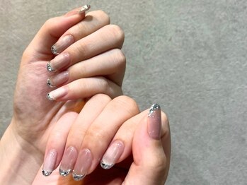 マグネットガラスフレンチネイル