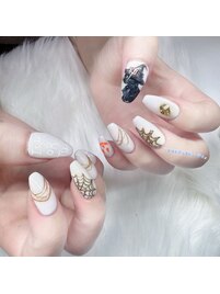 痛ネイルハロウィンネイル手描き