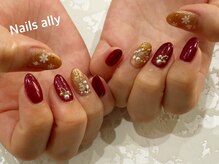 ネイルズアリー 立川店(Nails ally)/クリスマスART×雪の結晶