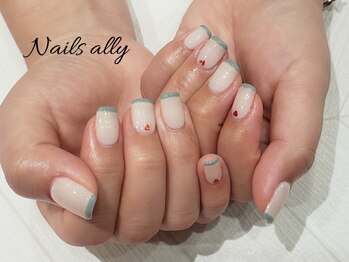 ネイルズアリー 立川店(Nails ally)/ストレートフレンチ×スイート