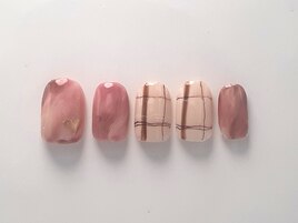 ピンクニュアンス×チェック