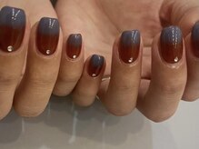 アイネイルズ 天神今泉店(I-nails)/【kanako】夕焼け秋グラデ茶青