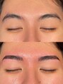 ミレボ 原宿 表参道(Me.rebo) 眉毛パーマで作るキリッとしたストレートアーチ眉デザイン(原宿)