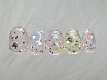 ネイルメゾン 渋谷店(NAIL MAISON)/クリア星フラッシュ￥7500