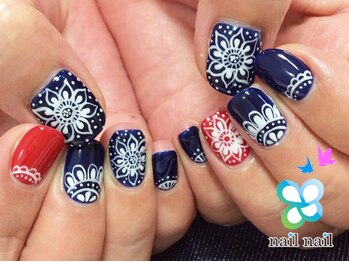 ネイルネイル 南森町店(nailnail)/バンダナ柄手描きアート♪