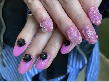 ゆびノさき/ピンクアシメネイル