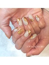 トップノッチネイルズ(TOP NOTCH NAILS)/ブロンズミラー×砂ジェル