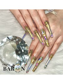 metal white×ゴールドラメ