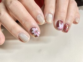 ポインセチア 冬ネイル