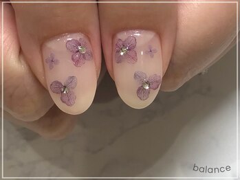 紫陽花シールネイル◎