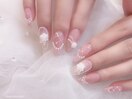 フレンチガーリーレースネイル