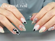 ココナッツネイル/千鳥柄ネイル
