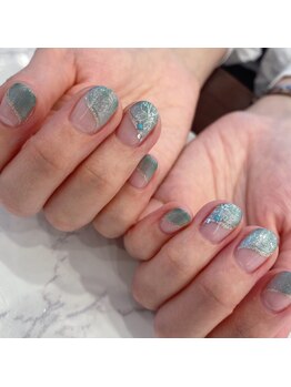 ハーティーネイル hearty nail 溝の口店/定額/マグネットフレンチ/桜/春