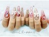 【チップ長さ出し】アートたっぷり♪持ち込みデザイン/パーツ付け放題　¥8990