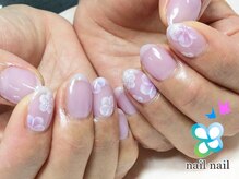 ネイルネイル 南森町店(nailnail)/浴衣にもピッタリ大人フラワー♪