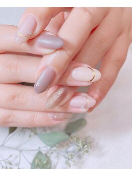 マット&艶ネイル