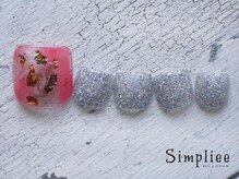 シンプリー 下北沢店(Simpliee)/【フット】金箔　ホイルネイル